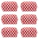 PAZIMIIK Checkered Makeup Bag for Purse Portable Zipper Make Up Pouch Small Cosmetic Case for Travel Accessories 6PCS Red