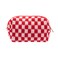 PAZIMIIK Checkered Makeup Bag for Purse Portable Zipper Make Up Pouch Small Cosmetic Case for Travel Accessories Red