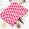PAZIMIIK Knit Checkered Makeup Bag Large Zipper Make Up Accessory Pouch for Purse Cosmetic Brush Bag for Travel EssentialHotpink