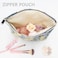 PAZIMIIK Makeup Bag Large Cotton Zipper Pouch for Purse Travel Canvas Make Up Organizer for Women CosmeticBrocade Blue