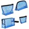 Philo Fun 4Piece Mesh Cosmetic Bag Set Heart Print Clear Makeup Organizer Travel Zipper Toiletry Pouch Blue
