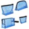 Philo Fun 4Piece Mesh Cosmetic Bag Set Heart Print Clear Makeup Organizer Travel Zipper Toiletry Pouch Blue