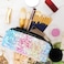 PHOGARY Sequin Preppy Pencil Case for Girls Fluffy Zip Pull Pouch Bag Holographic Pen Case Sparkling School Stuff Shimmery Glitter Makeup Bag Blue Pink