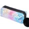 PHOGARY Sequin Preppy Pencil Case for Girls Fluffy Zip Pull Pouch Bag Holographic Pen Case Sparkling School Stuff Shimmery Glitter Makeup Bag Blue Pink