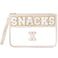 Pinkmik Chenille Letter Clear Zipper Pouch for Travel Clear Snack Bag Letter Makeup Pouch Bag for Women SnacksX