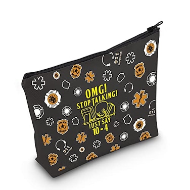 POFULL 911 Dispatcher Gifts Stop Talking Just Say 104 Cosmetic Bag Emergency Dispatcher Gift Stop Talking Cosmetic Bag