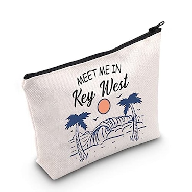 POFULL Key West Weekend Gift Meet Me In Key West Travel Cosmetic Pouch Florida Vacation Gift Key West bag