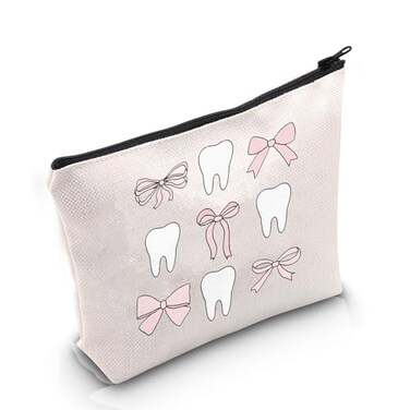POFULL Teeth Makeup Bag Dental Hygiene Cosmetic Bag Teeth Bag