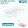 Rdttlv Thickened Clear Hard Shell Zipper CaseProfessionalGrade Plastic Clear Zipper Pencil Case Toiletry Pouch Travel Organizer Cosmetic Bag Toy Storage Bins 2PCSS
