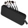 Sakolla Travel Makeup Brush Holder Silicone Makeup Brush Bag with Zipper Closure Makeup Brushes Organizer Case Washable Makeup Pouch Holder Case for Daily Work EssentialsBlack