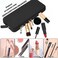 Sakolla Travel Makeup Brush Holder Silicone Makeup Brush Bag with Zipper Closure Makeup Brushes Organizer Case Washable Makeup Pouch Holder Case for Daily Work EssentialsBlack