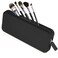 Sakolla Travel Makeup Brush Holder Silicone Makeup Brush Bag with Zipper Closure Makeup Brushes Organizer Case Washable Makeup Pouch Holder Case for Daily Work EssentialsBlack