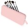 Sakolla Travel Makeup Brush Holder Silicone Makeup Brush Bag with Zipper Closure Makeup Brushes Organizer Case Washable Makeup Pouch Holder Case for Daily Work EssentialsPink