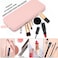 Sakolla Travel Makeup Brush Holder Silicone Makeup Brush Bag with Zipper Closure Makeup Brushes Organizer Case Washable Makeup Pouch Holder Case for Daily Work EssentialsPink