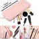 Sakolla Travel Makeup Brush Holder Silicone Makeup Brush Bag with Zipper Closure Makeup Brushes Organizer Case Washable Makeup Pouch Holder Case for Daily Work EssentialsPink