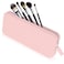 Sakolla Travel Makeup Brush Holder Silicone Makeup Brush Bag with Zipper Closure Makeup Brushes Organizer Case Washable Makeup Pouch Holder Case for Daily Work EssentialsPink