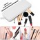 Sakolla Travel Makeup Brush Holder Silicone Makeup Brush Bag with Zipper Closure Makeup Brushes Organizer Case Washable Makeup Pouch Holder Case for Daily Work EssentialsWhite