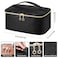 senbowe Travel Makeup Bag Large Capacity Cosmetic Bags for WomenPortable Waterproof Leather Toiletry Bag Make Up Organizer Bag with Divider and Handle