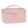 senbowe Travel Makeup Bag Large Capacity Cosmetic Bags for WomenPortable Waterproof Leather Toiletry Bag Make Up Organizer Bag with Divider and Handle