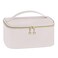 senbowe Travel Makeup Bag Large Capacity Cosmetic Bags for WomenPortable Waterproof Leather Toiletry Bag Make Up Organizer Bag with Divider and Handle