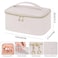 senbowe Travel Makeup Bag Large Capacity Cosmetic Bags for WomenPortable Waterproof Leather Toiletry Bag Make Up Organizer Bag with Divider and Handle