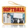 PPeen Softball Gifts Makeup Bag Softball Stuff Accessories Portable Toiletry Storage Bag with Chenille Letter Clear Zipper Toiletry Pouch