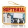 PPeen Softball Gifts Makeup Bag Softball Stuff Accessories Portable Toiletry Storage Bag with Chenille Letter Clear Zipper Toiletry Pouch