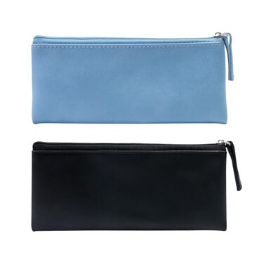 SumDirect PU Leather Cosmetic Bags Small Soft Makeup Pouches for Purse with Zipper Simple Comestic Organizer