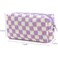 SxoSyo 2 Pcs Checkered Cosmetic Bags Green Pink