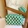 SxoSyo 2 Pcs Checkered Cosmetic Bags Small Makeup Bag Purse Green