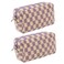 SxoSyo 2 Pcs Checkered Makeup Bags Make up Brushes Pouches Purple