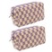 SxoSyo 2 Pcs Checkered Makeup Bags Make up Brushes Pouches Purple