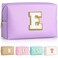 TOPEAST Gifts for Mom Personalized Makeup Bag Purple Cosmetic Case