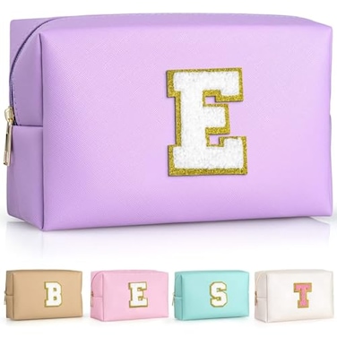 TOPEAST Gifts for Mom Personalized Makeup Bag Purple Cosmetic Case
