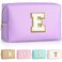 TOPEAST Gifts for Mom Personalized Makeup Bag Purple Cosmetic Case