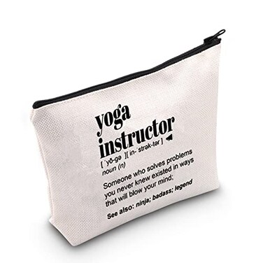 TSOTMO Yoga Instructor Zipper Pouch Makeup Bag Yoga Teacher Appreciation Gift