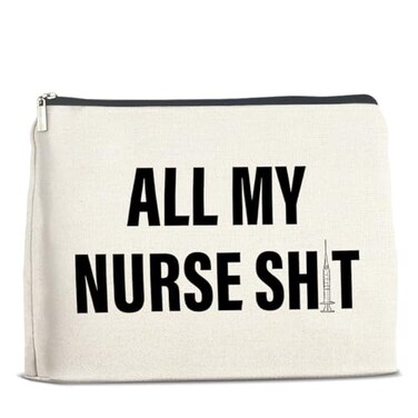 UPNEGE Funny Nurse Makeup Bag Gifts for Women RN Nurse Practitioner Nursing Assistant Gifts Cosmetic Bag Zipper Pouch