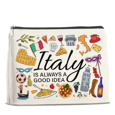 UPNEGE Italy Travel Cosmetic Bag Multicolor Waterproof Zipper Closure DoubleSided Printing Rectangular 96L x 67H Perfect for Travel and Daily Use
