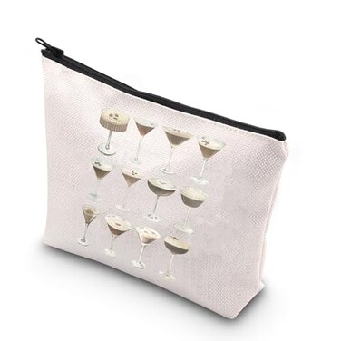 WCGXKO Espresso Martini Gift Espresso Martini Bachelor Bachelorette Party Zipper Pouch Makeup Bag Espresso Martini Bag