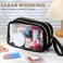 Weewooday Clear Makeup Bag Double Layer Sided Cosmetic Bag Waterproof Travel Toiletry Case with Zipper Portable Makeup Pouch with HandleBlack