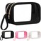 Weewooday Clear Makeup Bag Double Layer Sided Cosmetic Bag Waterproof Travel Toiletry Case with Zipper Portable Makeup Pouch with HandleBlack