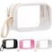 Weewooday Clear Makeup Bag Double Layer Sided Cosmetic Bag Waterproof Travel Toiletry Case with Zipper Portable Makeup Pouch with HandleWhite
