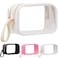 Weewooday Clear Makeup Bag Double Layer Sided Cosmetic Bag Waterproof Travel Toiletry Case with Zipper Portable Makeup Pouch with HandleWhite