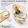 WOZEAH Floral Makeup Bag for Purse Small Cosmetic PouchStylish Zipper Make up Pouch Travel Canvas Toiletry BagsBeige Daisy