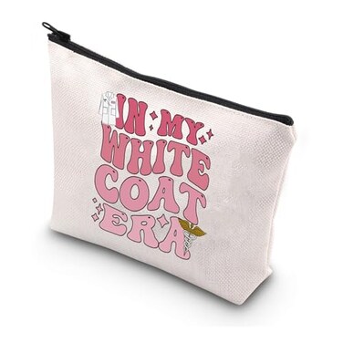 WSNANG In My White Coat Era Makeup Bag White Coat Ceremony Gift Future Doctor Zipper Bag Nurse Practitioner Gift White Coat bag