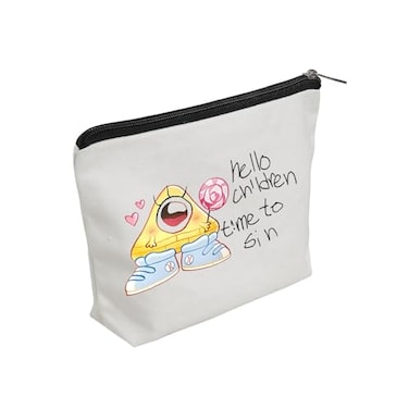 WZJHCL Bill Cipher Time To Sin Makeup Bag Mystery Shack Cosmetic Bag Falls Storage Pouch Bag Dipper And Mabel Pines Time To Sin