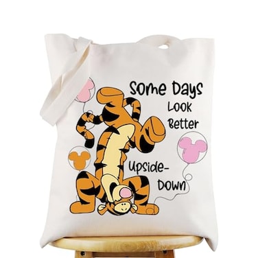 WZMPA Funny Tiger Cosmetic Makeup Bag Tiger Inspired Gift Some Days Look Better Upside Tiger Zipper Pouch Bag Tiger Merchandise Some Days Tiger TG