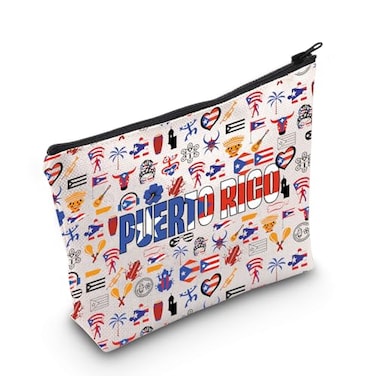 WZMPA Puerto Rico Cosmetic Bag Vacation Gift Tourism Zipper Pouch