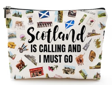 XYZONE Scotland Gift Edinburgh Gift for Women Scotland Is Calling And I Must Go Makeup Bag Zipper Bag Gift For Scottish