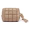 Yarnic Quilted Makeup Bag Puffy Cosmetic Bag Travel Toiletry Bag for Women Cute Makeup Bag Organizer Puffer Makeup Pouch S Caramel